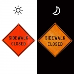 48 Inch Sidewalk Closed Roll Up Reflective Traffic Sign - 